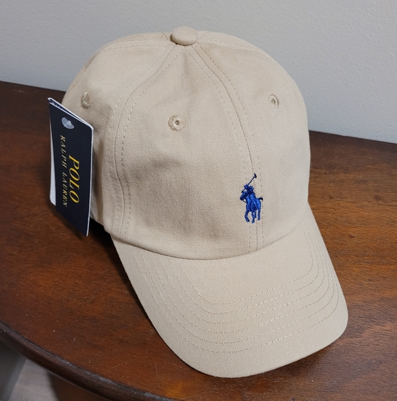 Ralph Lauren The Iconic Cotton Chino Tan Khaki Baseball Cap - Picture 1 of 10